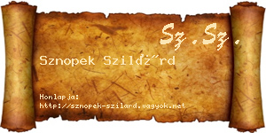 Sznopek Szilárd névjegykártya