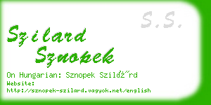 szilard sznopek business card